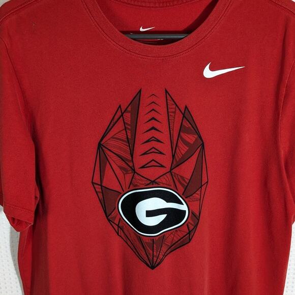Nike Georgia Bulldogs T Shirt L Red Dri Fit Short Sleeve Football Graphic Tee - Picture 2 of 5